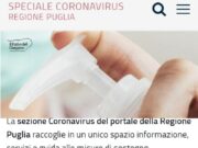 Covid, online un nuovo portale della Regione Puglia
